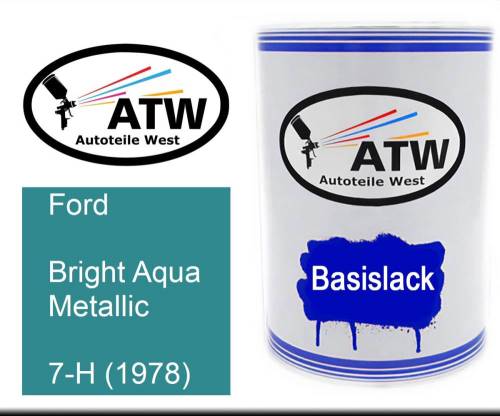 Ford, Bright Aqua Metallic, 7-H (1978): 500ml Lackdose, von ATW Autoteile West.